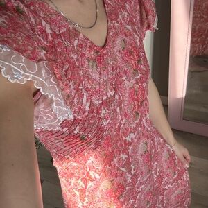 Vintage April Cornell Pink Floral Dress